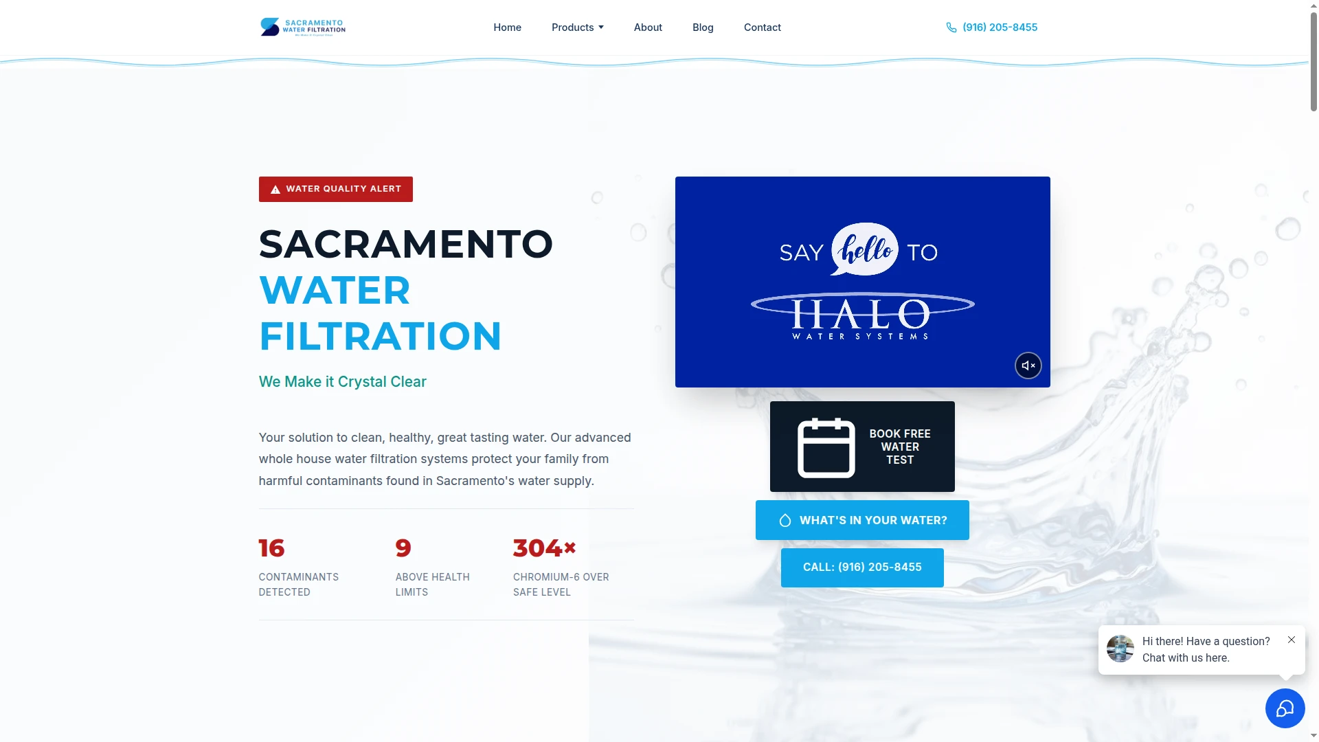 Sacramento Water Filtration website screenshot