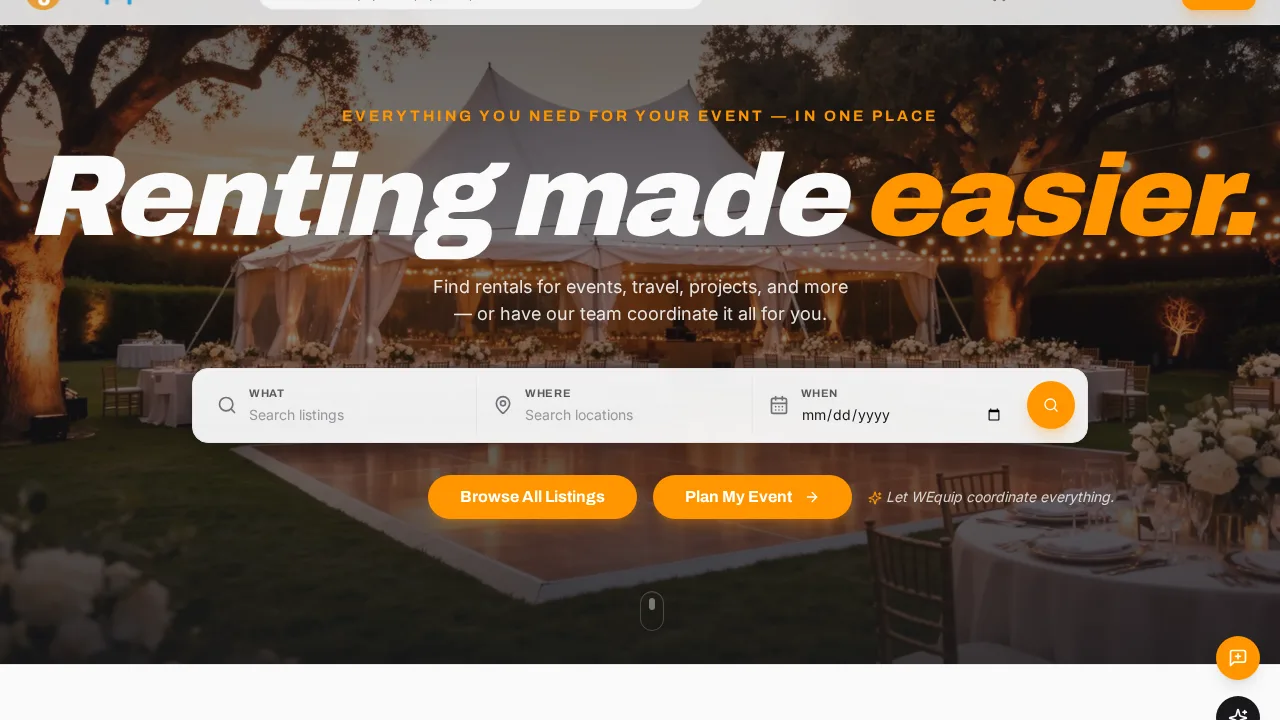 WEquip website screenshot
